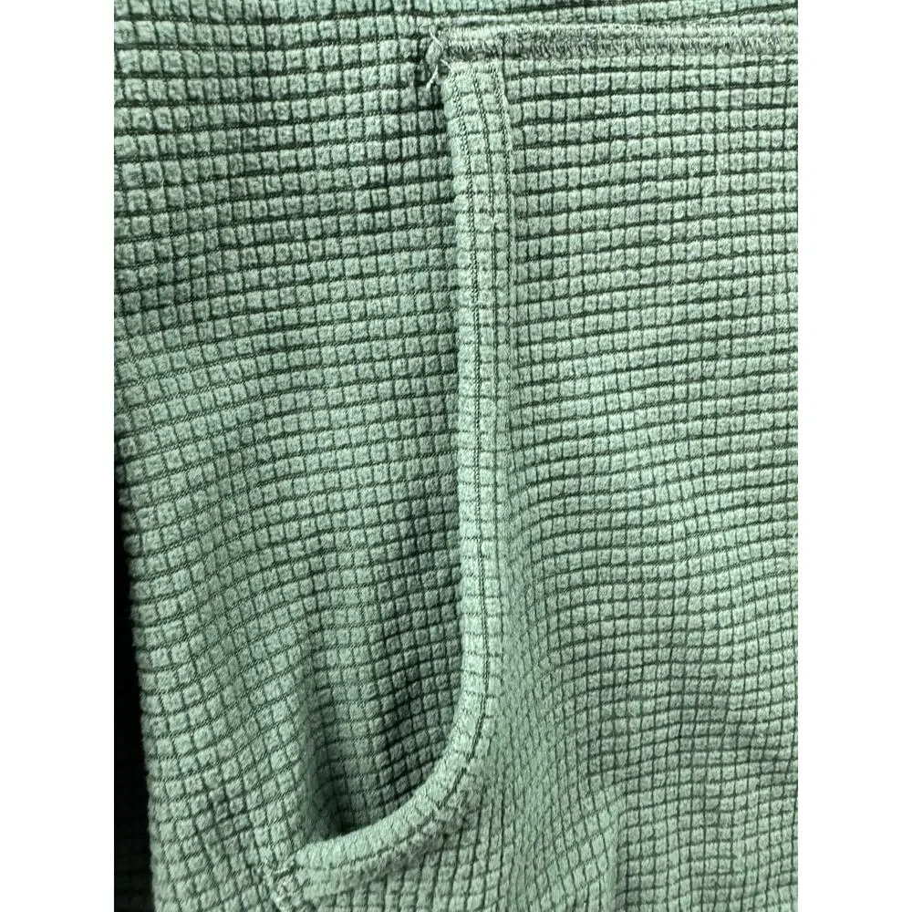 Howler Brothers Palo Duro Fleece Hoodie Green Waffle Knit Embroidered Logo L